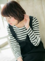大波純一美容室パーティハン&nbsp;大人かわいいココアブラウンゆる巻ミディアムb小山20代30代