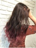 10,20代に人気/毛先のピンクが可愛いグラデーション