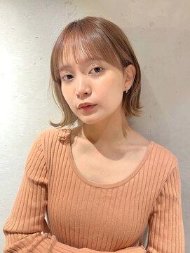 ロンドプランタン 恵比寿(Lond Printemps) ダブルカラーヌーディカラー切りっぱなしボブ【Lond 中居】