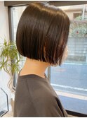 ぱつっとミニボブ　草加ボブ　黒髪ボブ　前髪なし
