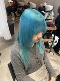 ブリーチで作るブルーグリーン