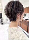 ハイライトバレイヤージュダブルカラーショートカット30代40代