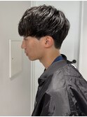 メンズカットパーマニュアンスフェザー束感マッシュ