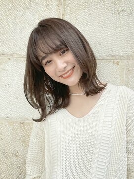 外ハネの大人かわいいミディアムボブ30代40代50代 L カミノア 銀座店 Caminoia のヘアカタログ ホットペッパービューティー