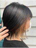 マロンベージュ/Aラインボブ/かきあげバング[上尾/上尾駅]