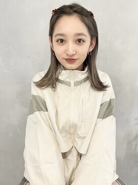 フォト 新宿(foto) 切りっぱなしボブピンクブラウンブリーチ髪質改善レイヤー新宿