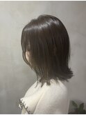 【札幌円山 イルミナカラー/くすみブラウン/伸ばしかけヘア】