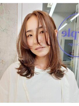 パープル(purple) 夏髪レイヤーベージュ