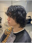 波巻きスパイラルパーママッシュコンマヘア刈り上げ韓国原宿