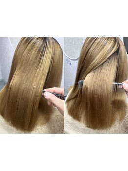 『和泉府中駅』ダメージ毛にも対応した酸性縮毛矯正は薬剤によるダメージが最小限に抑えられるのが嬉しい♪