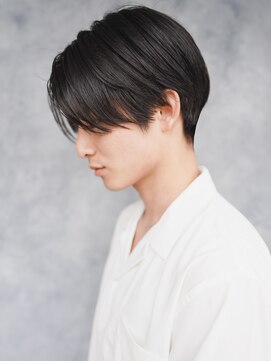 エルマノ 仙川(L mano) センターパートアップバングツーブロックメンズスパイラルパーマ