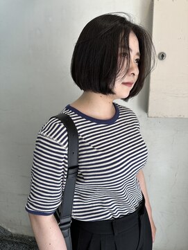 キャンバス バイ ネオリーブ 横浜西口(Canvas by neo.) まとまるボブ 艶ボブ かきあげ前髪 酸性ストレートボブ 横浜