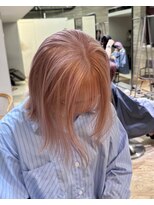 ヲタク(wotaku.)&nbsp;コーラルピンクハイトーンダブルカラーケアブリーチ切りっぱなし