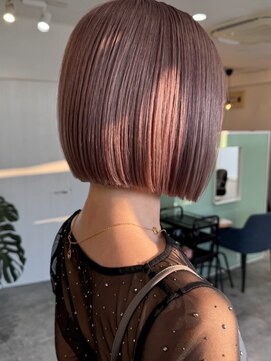 ヘアーメイク チョコ(hair make choco) 切りっぱなしボブ×ピンクベージュで垢抜けスタイル☆