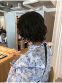 癖毛風ニュアンスパーマショートウルフ