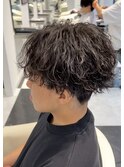 刈り上げ波巻きセンターパート#センターパート#波巻きパーマ
