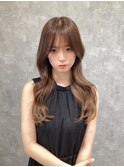 韓国風外ハネ/艶カラー/くびれロング/タンバルモリ/30代/40代
