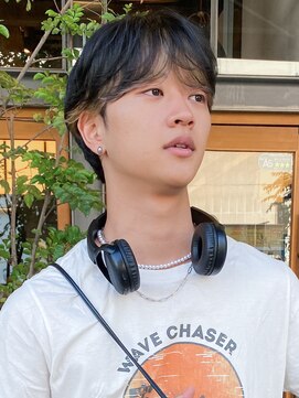 ラパンセヴェールメンズ 栄(LA PENSEE VERT MEN'S) シースルーマッシュ×メンズブリーチカラー