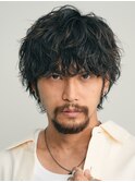 原宿緩め波巻きスパイラルパーマシャドウパーマウルフコンマヘア