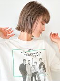 ボブ/ハイトーン/ミルクティーベージュ/渋谷/ブリーチ/学割