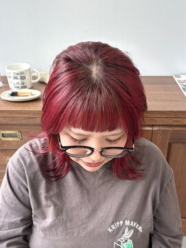 ヘアー アイス 御器所本店(HAIR ICI) 20代30代暖色 冬ピンクカラー・ラベンダーカラー髪質改善カラー