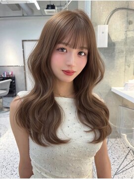 ロンドメリア 天神大名店(Lond Melia) 小顔に見せるミディアムヘア/韓国ヘア/ダブルカラー