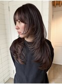 レイヤーカット×チョコレートブラウン