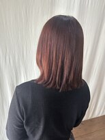 ココカラヘアー ニコ(cococara hair nico)&nbsp;カシスレッド/透明感カラー/ミディアム/くびれボブ