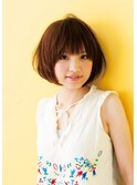 「すっきりさわやかな人気ボブ☆」プレーンナチュラルカールボブ