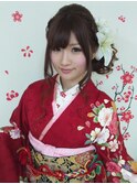 Pinky☆編み込みサイドシニヨンアップ