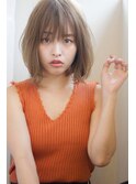 【添田】外ハネワンレン切りっぱなしボブ大人可愛い斜めバング
