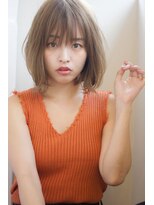 【添田】外ハネワンレン切りっぱなしボブ大人可愛い斜めバング