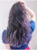 透け感グレージュ×ラベンダーアッシュハイライト