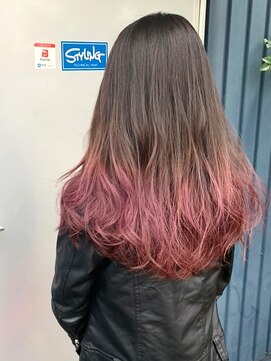 ティナ(Tina) グラデーション　ピンクブラウン×アッシュブラウン
