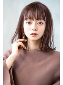 大人かわいい前髪セシルカットココアブラウンフリンジウェーブ