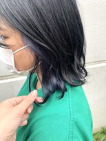 ナルヘアー 越谷(Nalu hair) ブルーブラック×インナーカラーブルー