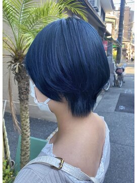 アイエン(aien) ケアブリーチ使用♪ネイビー×サファイアブルー中崎町/梅田