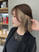 ロンド 表参道店(Lond)&nbsp;インナーカラー/イヤリングカラー/ミルクティーベージュ/ボブ