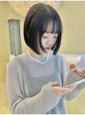 ケアカラー透明感カラーボブ小顔カット