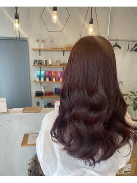 シェル 津山の手店(shel) 20代30代髪質改善艶感モテラベンダーピンクロングヘア