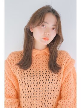 ガリカ 大名(Gallica) 【オバマ】顔まわりレイヤーにココアベージュカラーで抜け感ヘア