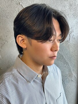 ニアウ 高崎店(Niau) センターパートメンズパーマメンズマッシュ韓流パーマ韓国風眉毛