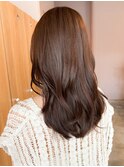 前髪　こなれミディ　イメチェン　ブラウン　レイヤー　艶カラー