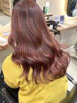 ヒビヲ(HIBIO) 横浜ペールピンクベージュカラータッセルボブ切りっぱなしボブ