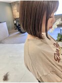 オリーブグレージュ×ボブ