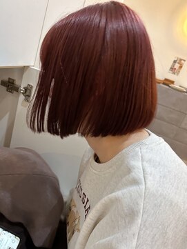 ヌー 栄(nuu) 【SHIHO】ブリーチなしダブルカラーで作るボルドーカラー