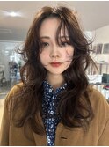 ニュアンスパーマ　ロングレイヤー　ミディアムレイヤー