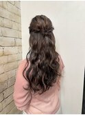 特別な日のハーフアップセットお呼ばれヘア