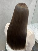 オリーブグレー髪質改善/黒髪/小顔/くすみベージュ/銀座 ■