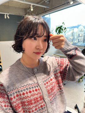 アム(amu) ボブパーマ/パーマボブ/ミニボブ/黒髪パーマ/ゆるふわパーマ